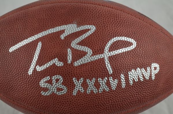 Vintage 2001 Tom Brady Autographed & Inscribed Super Bowl XXXVI Football
