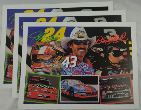 NASCAR Racing Legends Lot of 3 Tim Cortes Lithographs