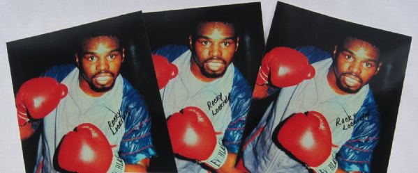 Rocky Lockridge Lot of 3 Autographed 8x10 Photos