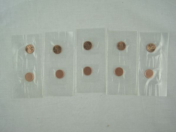 Lot of 5 Mint 2009-d Penny & Rare Blank Planchet