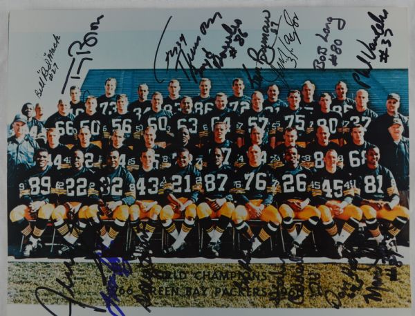 Green Bay Packers 1966 Super Bowl Champions Team Signed 8x10 Photo