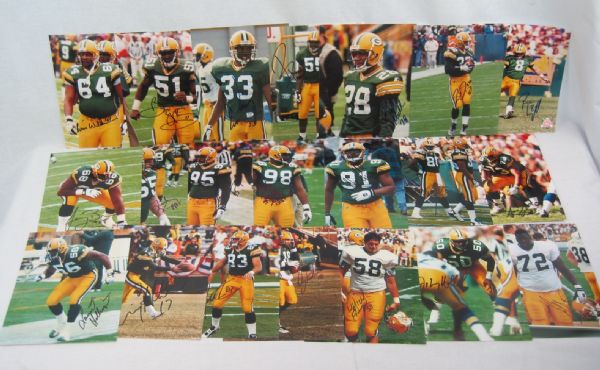 Green Bay Packers Lot of 21 Autographed 8x10 Photos