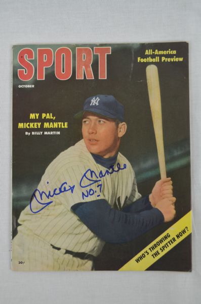 Mickey Mantle Autographed SPORT Magazine 