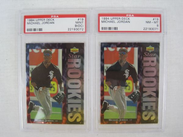 Michael Jordan Lot of 2 PSA Graded Baseball Rookie Cards