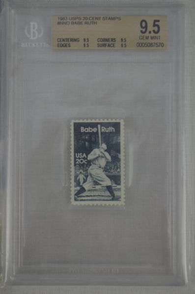 Babe Ruth 1983 Graded Stamp BGS 9.5