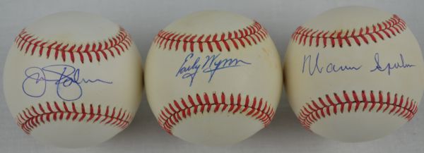 HOF Pitchers Lot of 3 Autographed Baseballs