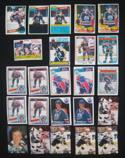 Wayne Gretzky Lot of 24 Vintage Hockey Cards