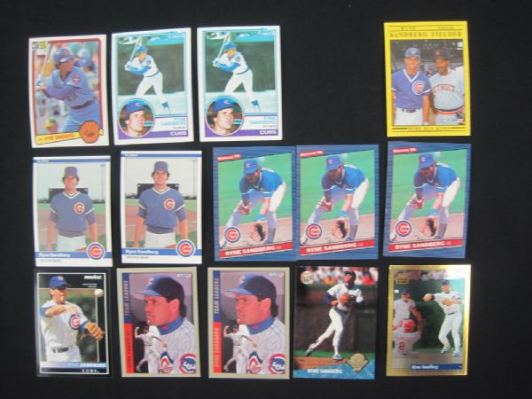 Ryne Sandberg Collection of 14 Baseball Cards w/Rookies