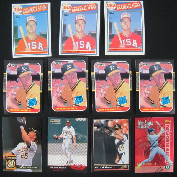 Mark McGwire Collection of 11 Cards w/Rookies