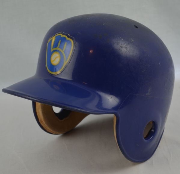 Vintage Milwaukee Brewers 1990s Professional Model Helmet w/Heavy Use 