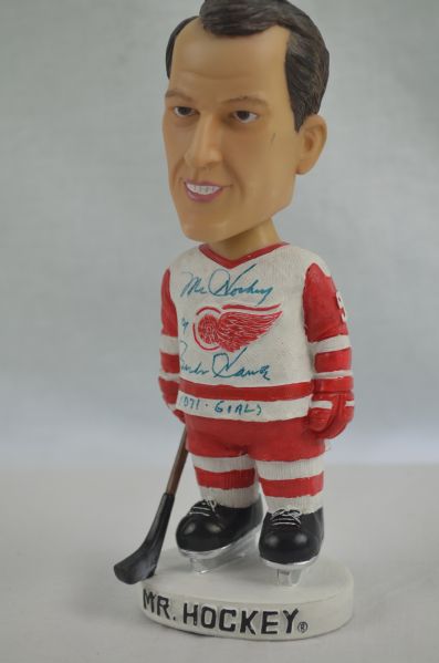 Gordie Howe Autographed & Inscribed Bobblehead Doll w/Original Box 