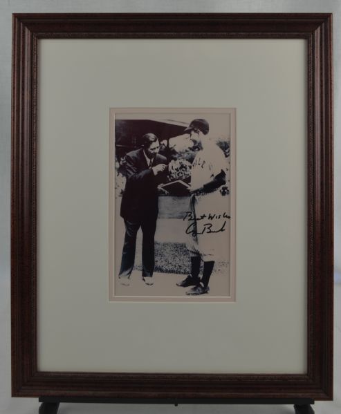 George Bush w/Babe Ruth Autographes & Framed Vintage Photo