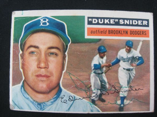 Duke Snider Autographed 1956 Topps Baseball Card