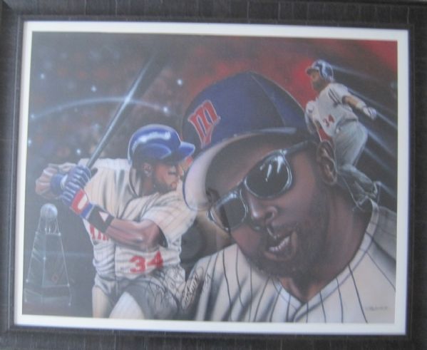 Kirby Puckett Original Painting Signed by Puckett