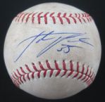 Justin Verlander Game Used & Autographed 2012 ALCS Strikeout Baseball w/MLB Authentication