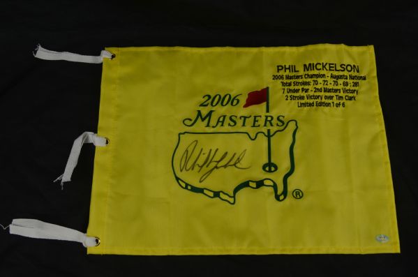 Phil Mickelson Autographed 2006 Masters Flag