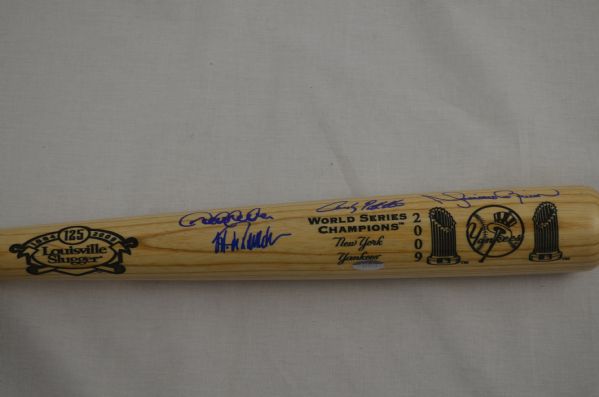 New York Yankees Core Four Autographed Bat Limited Edition #73/100