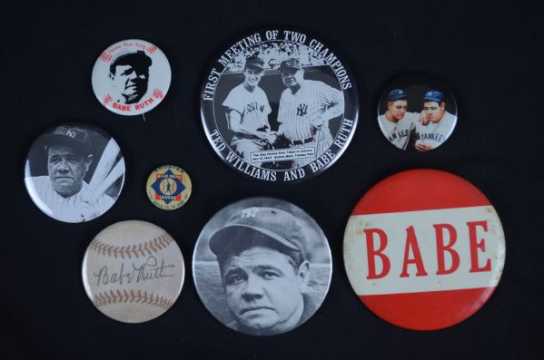 Babe Ruth Vintage Pinback Button Collection