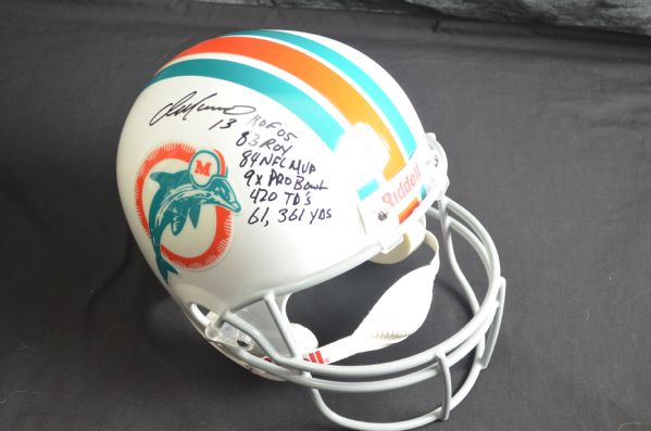 Dan Marino Miami Dolphins Autographed & Inscribed Full Size Career Stat Helmet