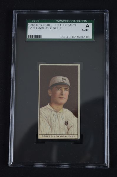 Gabby Street 1912 T207 Baseball Card Graded SGC Authentic