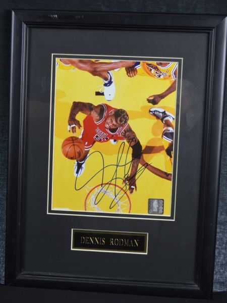 Dennis Rodman Autographed & Framed Chicago Bulls Action Photo