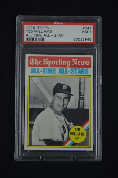 Ted Williams 1976 Topps Card #347 Graded PSA 7