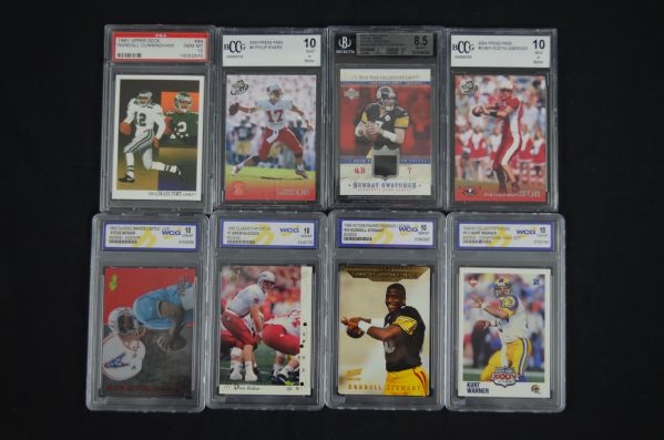 NFL QB Lot of 8 Graded Football Cards