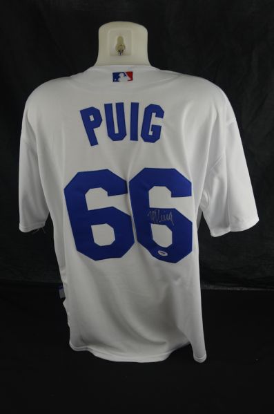 Yasiel Puig Autographed Los Angeles Dodgers Jersey 