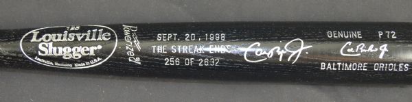 Cal Ripken Autographed Limited Edition "Streak" Bat