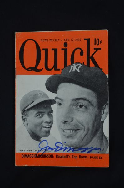 Joe DiMaggio Signed 1950 Copy of Quick Magazine