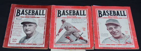 1927 & 1928 Lot of 3 Vintage Baseball Magazines w/Babe Ruth