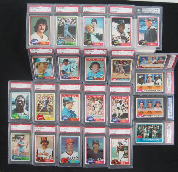 1981 Topps Baseball Card Set w/23 Graded Cards