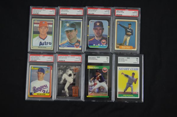 Nolan Ryan Lot of 8 Baseball Cards Graded PSA 10 Gem Mint