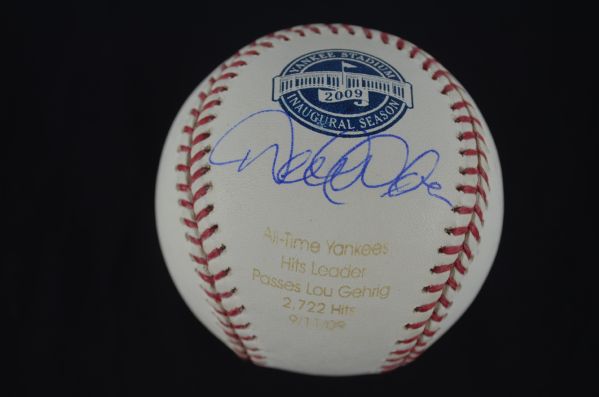 Derek Jeter Autographed Engraved Yankees Hit Leader Baseball