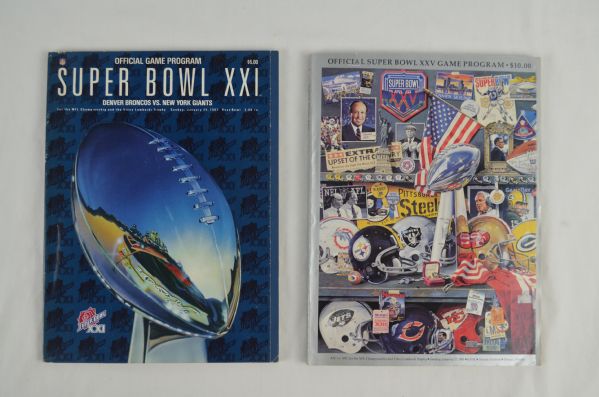 New York Giants Super Bowl XXI & XXV Game Day Programs