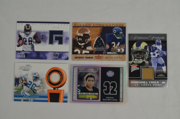 NFL HOF Running Back Collection of Game Used Jersey Cards