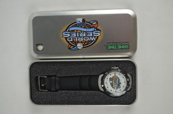 Yankees vs. Marlins 2003 World Series 100th Anniversary Commemorative Watch w/Case 