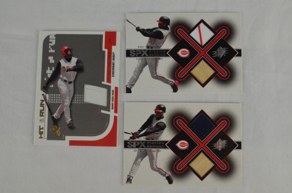 Ken Griffey Jr Collection of Game Used Jersey & Bat Cards