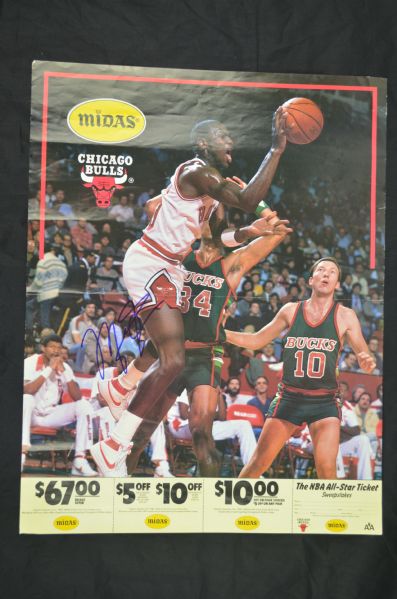 Michael Jordan 1985 Rookie Autographed Poster w/Charitabulls LOA