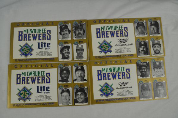 Milwaukee Brewers 1994 Set of 4 Commerative 25 Year Anniversary Books w/Cards