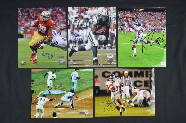 Collection of 5 Autographed NFL & MLB 8x10 Photos