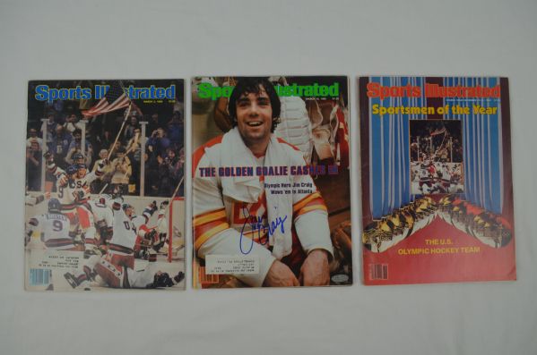 Miracle on Ice 1980 USA Sports Illustrated Magazines Signed by Jim Craig