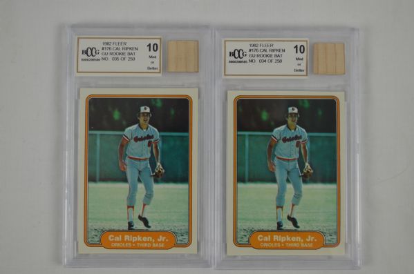 Cal Ripken Jr. 1982 Fleer Limited Edition Lot of 2 GGUM Cards BCCG 10