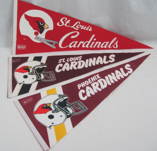 Vintage Collection of St. Louis Phoenix & Arizona Cardinals  Pennants