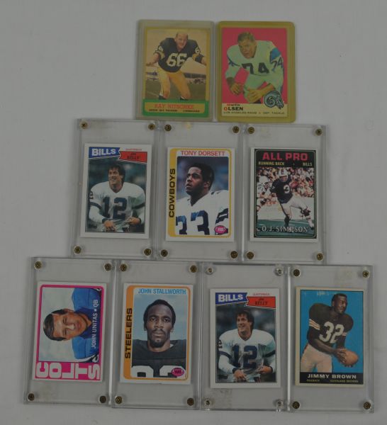 Vintage Collection of 9 Football Cards