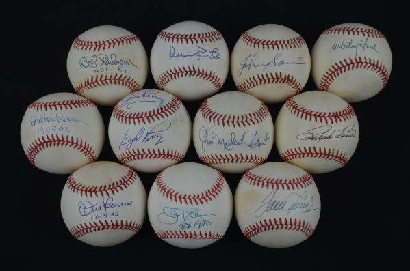 MLB Pitchers Collection of 11 Autographed Baseballs