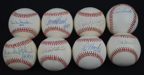 MLB Hitters Collection of 8 Autographed Baseballs