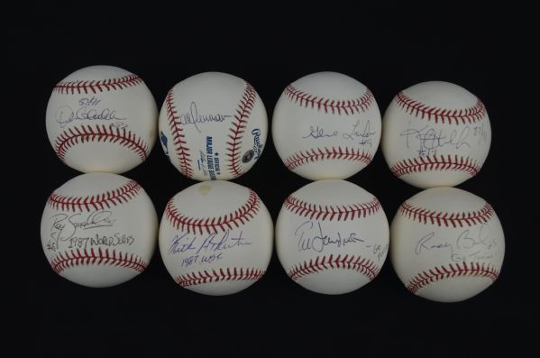 Collection of 8 Minnesota Twins Single Signed Baseballs