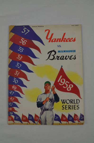 New York Yankees vs. Milwaukee Braves 1958 World Series Program