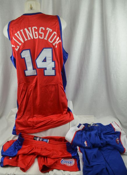 Shaun Livingston 2004-05 LA Clippers Professional Model Uniform & Warm Up Suit w/Medium Use 